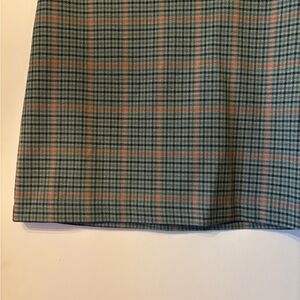 Rachel Zoe Green and Orange  Plaid A-Line   Mini Skirt